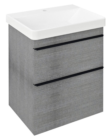 SITIA szafka umywalkowa 56,4x70x44,2cm, 2 szuflady, dąb srebrny