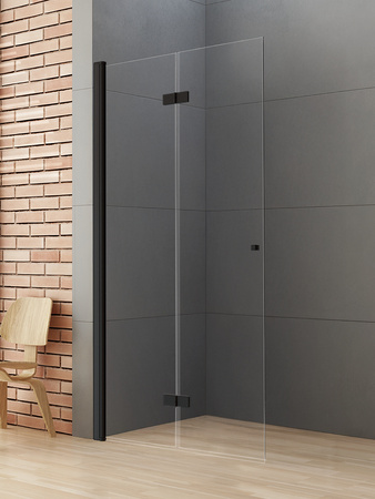 NZ2 Kabina prysznicowa NEW SOLEO BLACK walk-in L 70x195 szkło czyste 6mm Active Shield 2.0