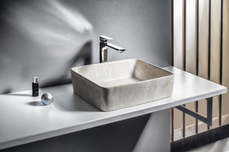 DALMA umywalka ceramiczna nablatowa 48x38 cm, marfil