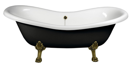 CHARLESTON wanna wolnostojąca 188x83x69cm, nogi brąz, czarno/biała