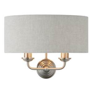 Highclere 2 Wall Light Chrome & Natural