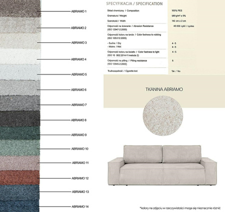 Sofa PILLOW z funkcją spania - II grupa tkanin