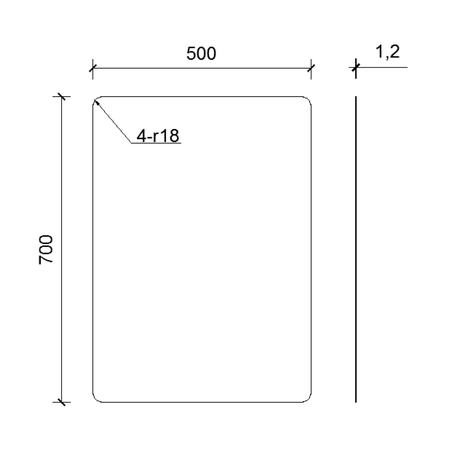 Lustro antywandal, 50x70cm
