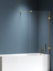 Parawan nawannowy EVENTA GOLD BRUSHED stały U 50x150 szkło czyste 8mm Active Shield 2.0 wsp. prostopadły