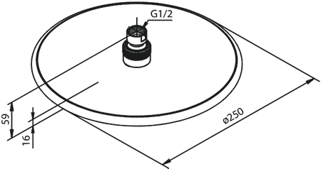 Deszczwnica Prysznicowa polerowany mosiądz pvd