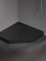Brodzik MILD STONE akrylowy pięciokątny 90x90x11,5 czarny