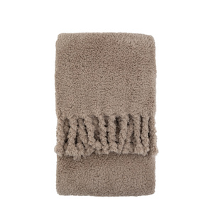 Fringed Teddy Throw Taupe 1300x1700mm