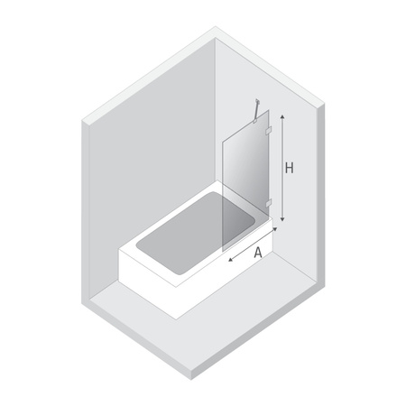 Parawan nawannowy EVENTA COPPER SHINE stały U 100x150 szkło czyste 8mm Active Shield 2.0