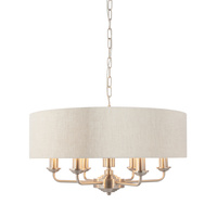 Highclere 6 Pendant Light Chrome & Natural