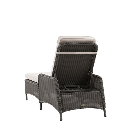 Leżak ogrodowy ASCOT Lounger – regulowany, technorattan, poduszki