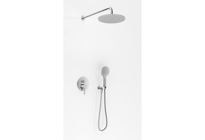 AXEL BRUSHED NICKEL Zestaw prysznicowy z deszczownicą 25cm i słuchawką
