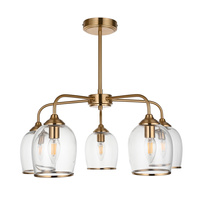 Ashcroft 5 Pendant Light Brushed Aged Brass