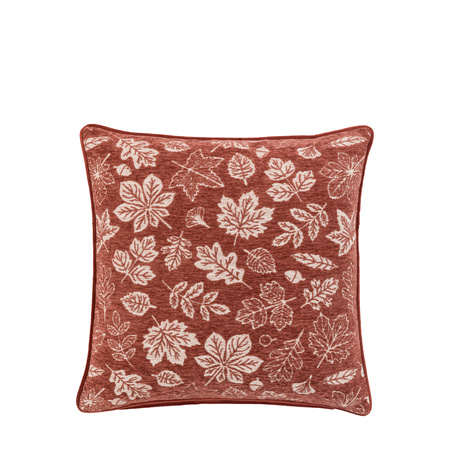 Autumn Leaf Chenille Cushion Rust 450x450mm