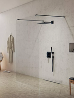KABINA NEW MODUS BLACK WALK-IN 120x200 CZYSTE 8mm ACTIVE SHIELD