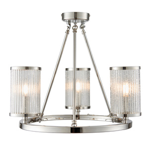 Lampa sufitowa Easton – 3-punktowa, błyszczący nikiel / szkło, 48 × 48 × 40 cm