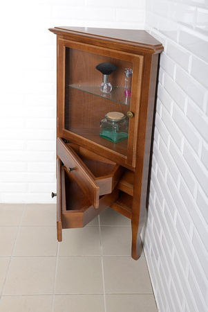 RETRO szafka narożna 60x120x47cm, buk, lewa