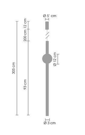 Lampa wisząca O-LINE 93 - LED, 93 cm, czarna