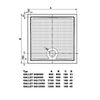 GALLET brodzik kompozytowy 80x80cm