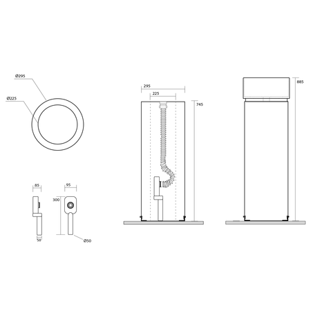 OKE keramický podstavec volně stojící pro umyvadlo 554031, černá mat