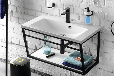 SKA konsola pod umywalkę z półką 600x400x460mm, czarny mat