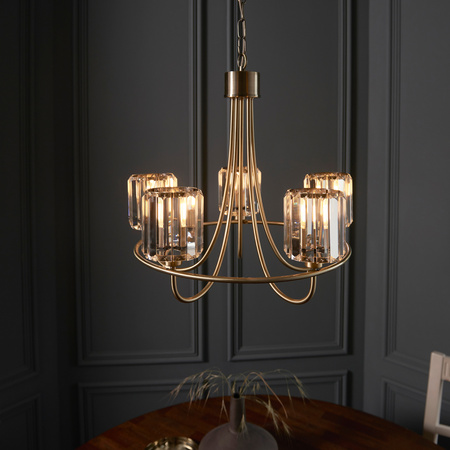 Berenice 5 Pendant Light Antique Brass