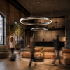 Lampa wisząca CIRCLE 120 cm - LED, ring nikiel szczotkowany