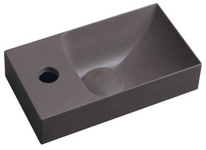 PICCOLINO umywalka betonowa, 30,8x17cm, bateria z lewej strony, ciemnobrązowy mat