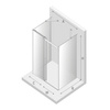 KABINA SOFTI BLACK PROSTOKĄTNA PRZYŚCIENNA  130x100x200 CZYSTE 8mm ACTIVE SHIELD