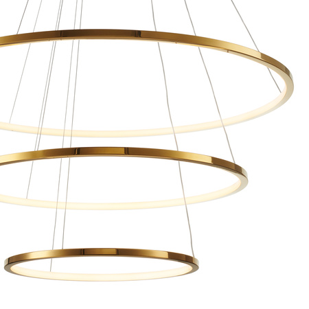 Lampa wisząca CIRCLE SLIM 40+60+80 cm - LED, ring złoty potrójny