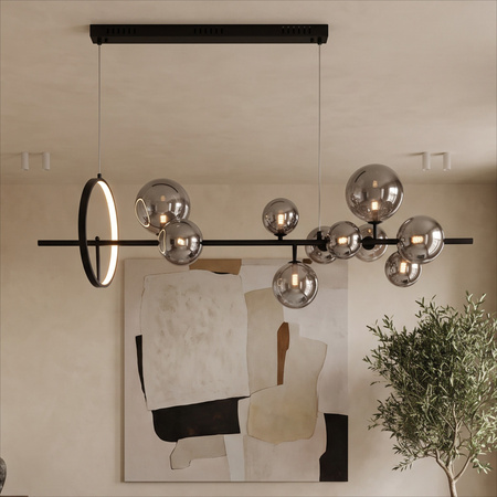NOWOCZESNA LAMPA WISZĄCA CZARNO-DYMIONA MERIDO W9