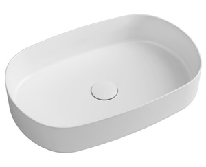 INFINITY OVAL umywalka ceramiczna nablatowa 55x36cm, biały mat