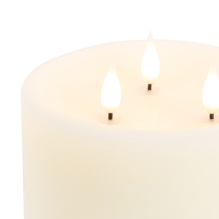 LED 3 Wick Candle Ivory 150x150x150mm