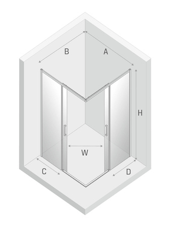 KABINA PRIME WHITE PROSTOKĄTNA U 80x100x200 CZYSTE 6mm ACTIVE SHIELD