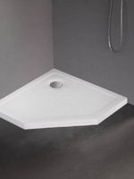Brodzik MILD STONE akrylowy pięciokątny 90x90x4,5 biały
