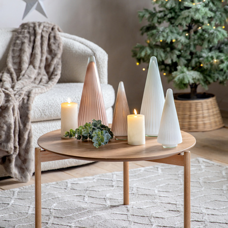 Drzewko z białego matowego szkła z żebrowaniem 100 x 100 x 250 mm