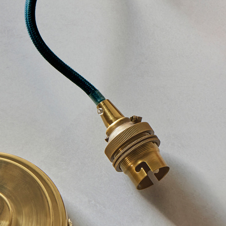 Eltham 1 Pendant Brushed Aged Brass Blue Flex