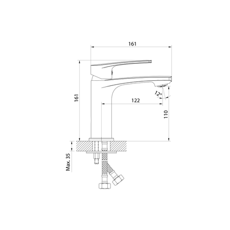 KORANA bateria umywalkowa, chrom