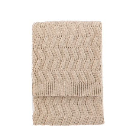Herringbone Woven Knit Throw Natural 1300x1700mm