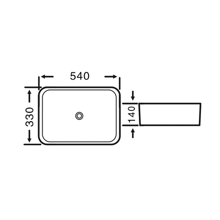 Umywalka ceramiczna nablatowa 54x33cm, biały