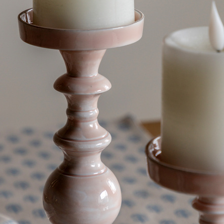 Alzira Candlesticks Pink Set of 2