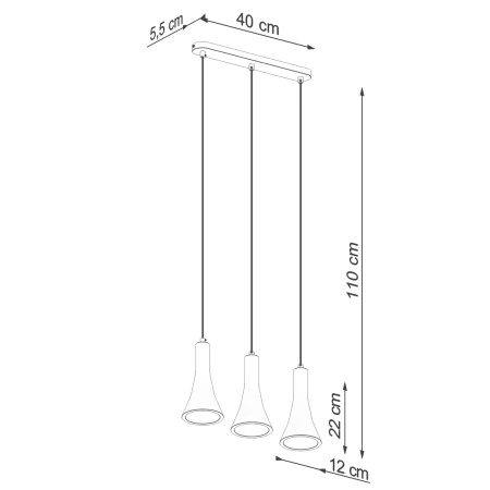 Lampa wisząca REA 3L beton