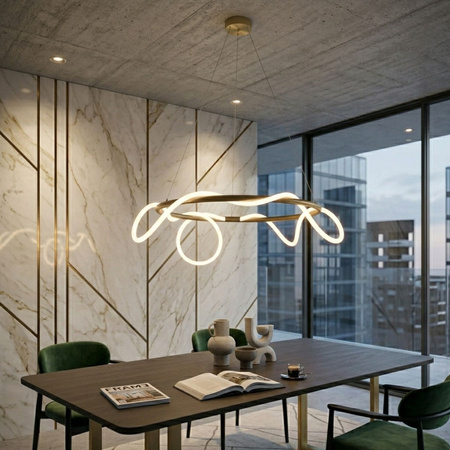 Lampa wisząca FANTASIA ROUND LED złota 60 cm