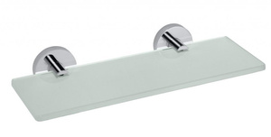 X-ROUND E półka szklana 300x130mm, szkło mleczne, chrom