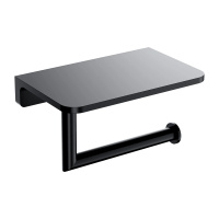 MODERN PROJECT uchwyt na papier toaletowy z półką, czarny mat