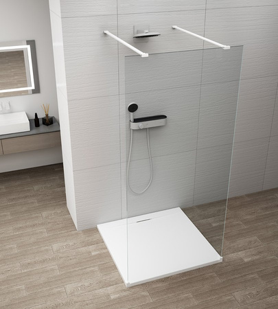 ESCA WHITE MATT jednoczęściowa kabina przysznicowa Walk-In, szkło czyste, 1400 mm