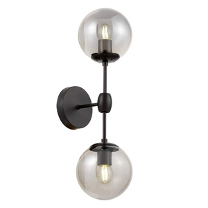 LAMPA ŚCIENNA KINKIET LOFTOWY CZARNY ZODIAK W2
