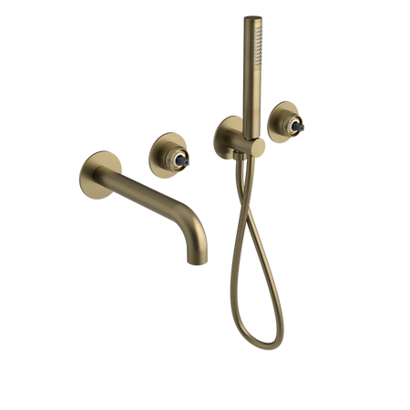 ULTRAMIX korpus baterii wannowej podtynkowej z wylewką i główką prysznicową, 2 wyjścia, złoto mat