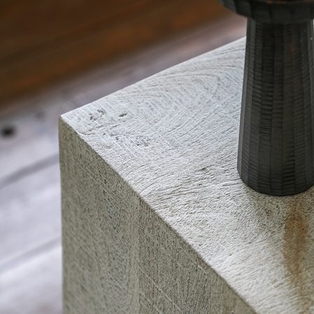 Iowa Side Table Whitewash 400x400x550mm