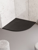 Brodzik MORI konglomeratowy półokrągły R55  90x90x3 posadzkowy, czarny