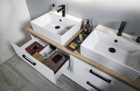 VEGA zestaw łazienkowy, szerokość 104 cm, biały/dąb platin